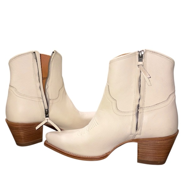 Tecovas The Daisy Booties Bone White Womens 9.5 - Picture 10 of 12